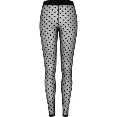 River Island Womens Polka Dot Lace Leggings