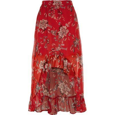 River Island Womens Floral High-low Maxi Skirt