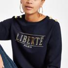 River Island Womens 'liberte' Button Detail Sweatshirt