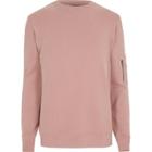 River Island Mens Zip Sleeve Crew Neck Sweatshirt