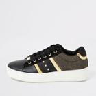 River Island Womens Studded Stripe Side Lace-up Trainers