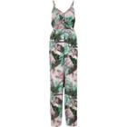 River Island Womens Tropical Leaf Print Knot Back Jumpsuit