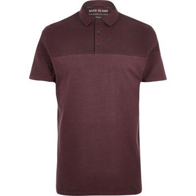 River Island Mens Ribbed Panel Polo Shirt