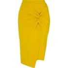 River Island Womens Yellow Twist Front Pencil Skirt