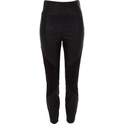 River Island Womens Faux Leather And Ponte Leggings