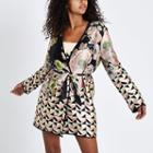 River Island Womens Satin Floral Padded Dressing Gown