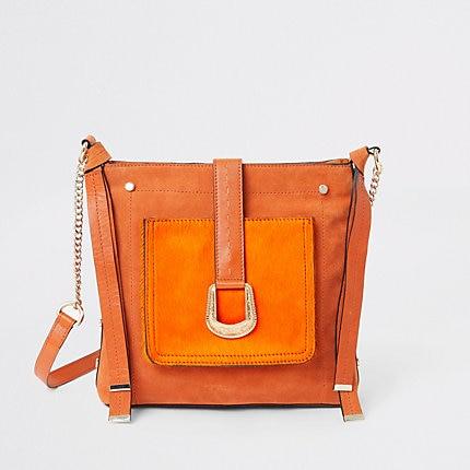 River Island Womens Leather Cross Body Messenger Bag