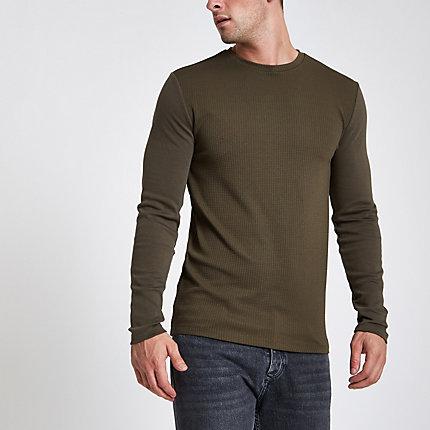 River Island Mens Slim Fit Long Sleeve Top