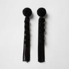 River Island Womens Pom Pom Tassel Drop Earrings