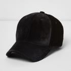 River Island Mensblack Velour Cap