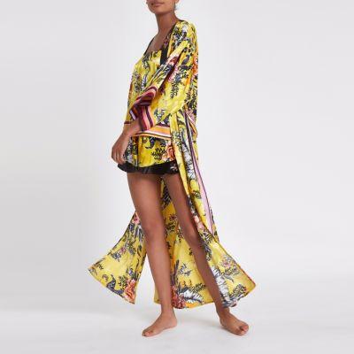 River Island Womens Floral Maxi Kimono Robe