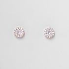 River Island Womens Rose Gold Cubic Zironia Stud Earrings