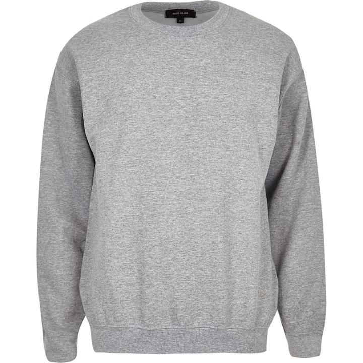 River Island Mensgrey Crew Neck Sweatshirt