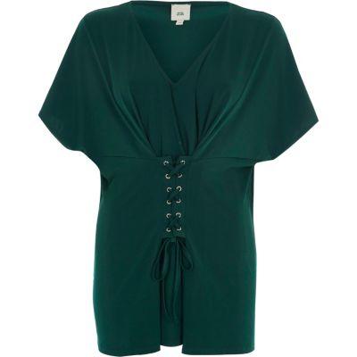 River Island Womens Corset Front V Neck Top