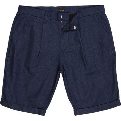 River Island Mensdark Cotton Tailored Bermuda Shorts