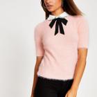 River Island Womens Embellished Collar Fluff Knitted Top