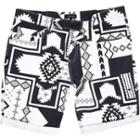River Island Mensblack And White Tribal Print Shorts