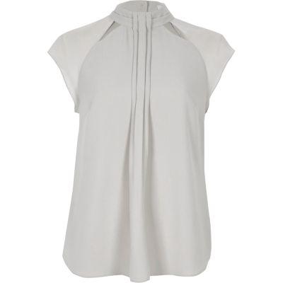 River Island Womens Pleated Panel High Neck Top