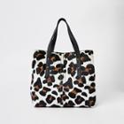 River Island Womens Leather Leopard Print Slouch Bag