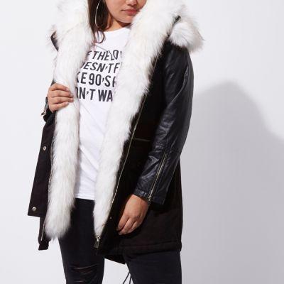 River Island Womens Plus Fur Collar Parka Coat