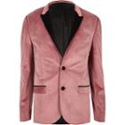 River Island Mens Velvet Skinny Fit Long Sleeve Blazer