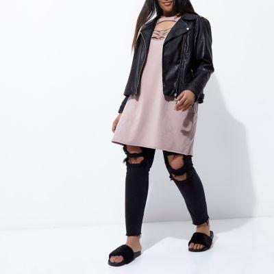 River Island Womens Plus Slash Front Oversized Dress