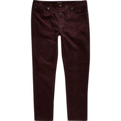 River Island Mensred Skinny Corduroy Chino Pants