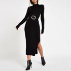 River Island Womens Ribbed Knit Roll Neck Bodycon Dress