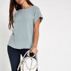 River Island Womens Button Detail Loose Fit T-shirt