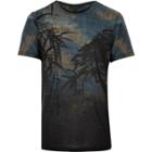 River Island Mensblack Ornamental Leaf Print T-shirt
