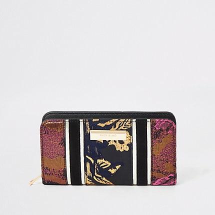 River Island Womens Jacquard Print Zip Around Purse