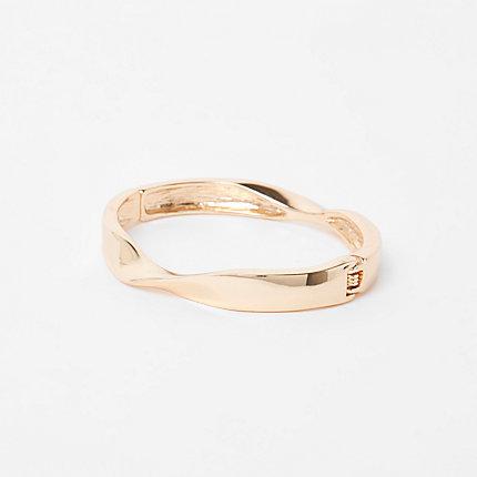 River Island Womens Gold Tone Twist Cuff Bracelet
