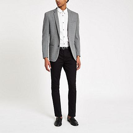 River Island Mens Check Skinny Fit Jersey Blazer
