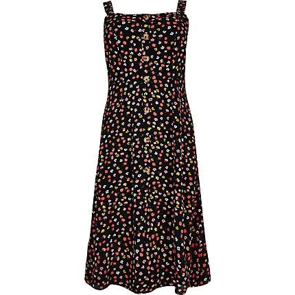 River Island Womens Plus Floral Print Button Front Dress