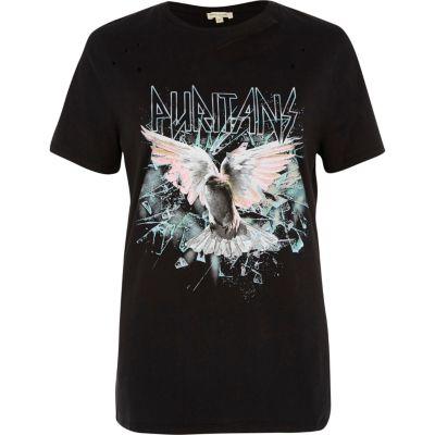 River Island Womens Rock Band Distressed T-shirt