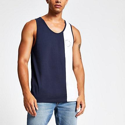 River Island Mens Slim Fit 'maison London' Blocked Vest