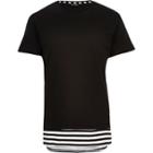 River Island Mensblack Only & Sons Striped Hem T-shirt
