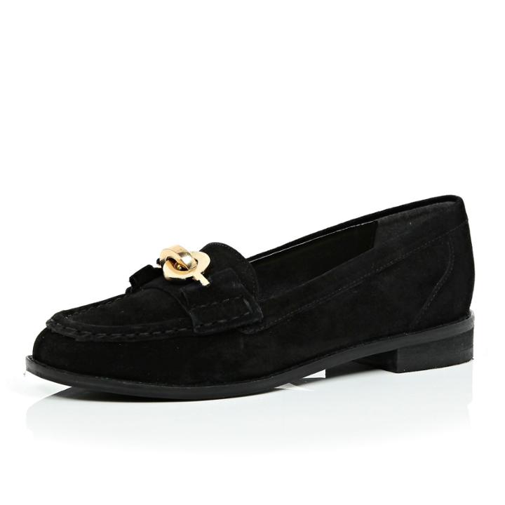 River Island Womens Suede Chain Loafers
