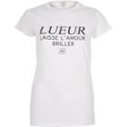 River Island Womens White 'lueur' Print Fitted T-shirt