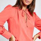 River Island Womens Frill Tie Neck Long Sleeve Blouse