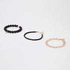 River Island Mens Bead And Gold Chain Bracelet Pack