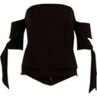 River Island Womens Strapless Short Tie Sleeve Crop Top