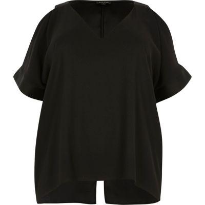River Island Womens Plus Cold Shoulder Back Split Top