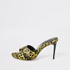 River Island Womens Leather Spot Heel Mules