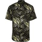 River Island Mens Slim Fit Palm Tree Print Shirt