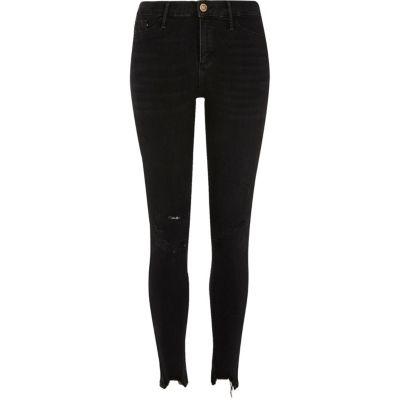 River Island Womens Chewed Hem Skinny Molly Jeggings