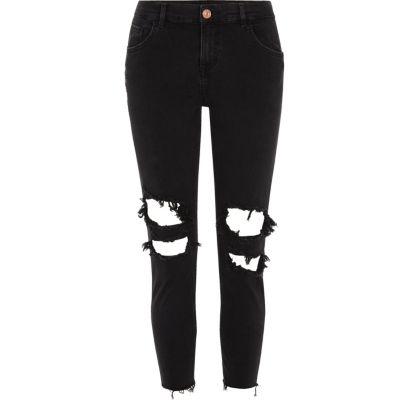 River Island Womens Petite Alannah Ripped Skinny Jeans