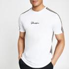 River Island Mens White Slim Fit 'prolific' Check Back T-shirt