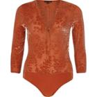 River Island Womens Burnout Velvet Lace-up Front Body