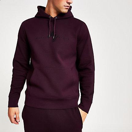 River Island Mens Twill Slim Fit Maison Riviera Hoodie